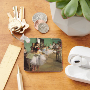 Dance Class by Degas, Vintage Impressionism Ballet Keychain