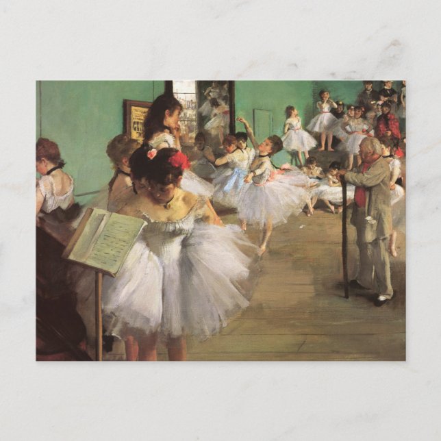 Dance Class by Degas, Vintage Impressionism Ballet Postcard (Front)