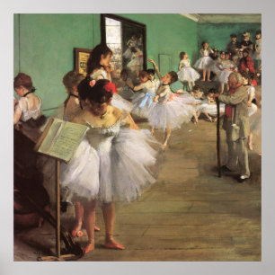 Dance Class by Degas, Vintage Impressionism Ballet Poster