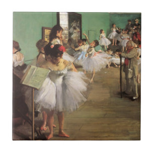 Dance Class by Degas, Vintage Impressionism Ballet Tile