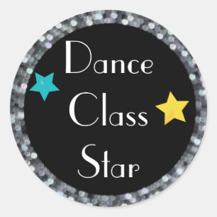 Dance Class Star with Stars Classic Round Sticker