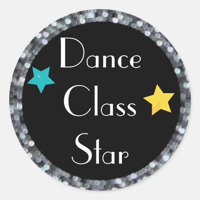 Dance Class Star with Stars Classic Round Sticker (Front)