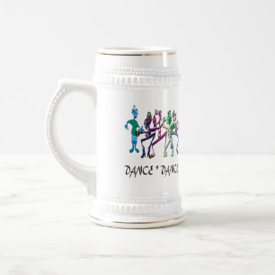 Dance Colorful Abstract Graphic design Beer Stein