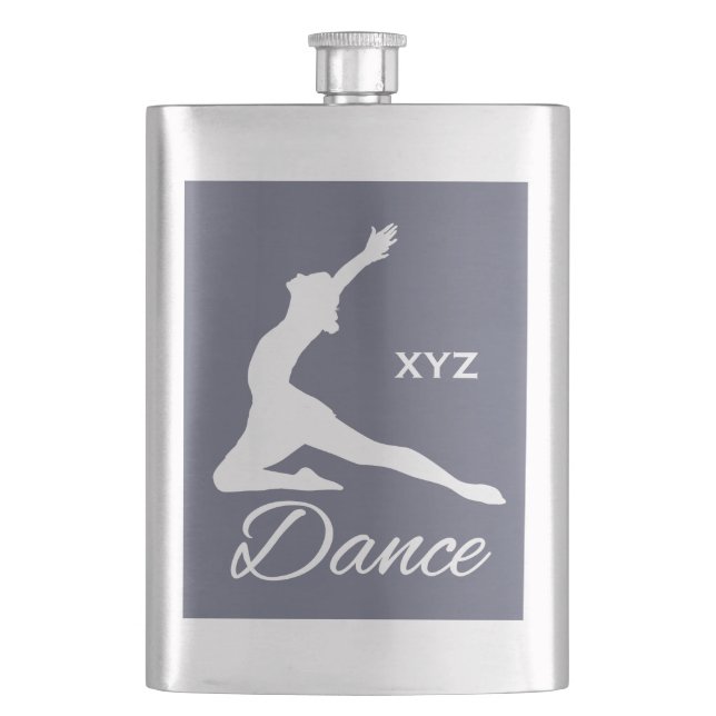 DANCE custom monogram & colour flask (Front)