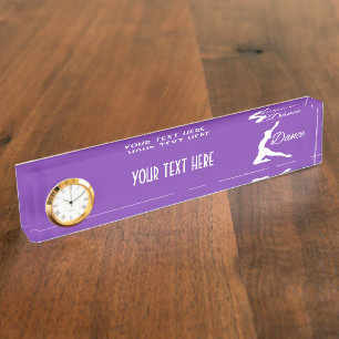 DANCE custom text & colour desk plate
