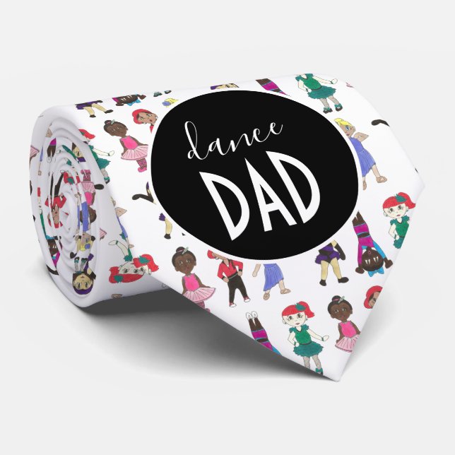 DANCE DAD Ballet Tap Jazz Dancer Daughter Name Tie (Rolled)