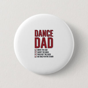 Dance Dad Checklist Vintage Engraving Design_1 2 Inch Round Button