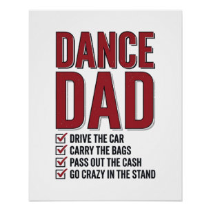 Dance Dad Checklist Vintage Engraving Design_1 Poster