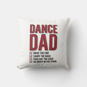 Dance Dad Checklist Vintage Engraving Design_1 Throw Pillow