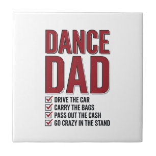 Dance Dad Checklist Vintage Engraving Design_1 Tile