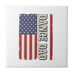 Dance Dad Patriotic Vintage Flag Shirt Design_1 Tile