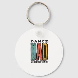 Dance Dad Vintage Typography Shirt Design_1 Keychain