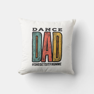 Dance Dad Vintage Typography Shirt Design_1 Throw Pillow