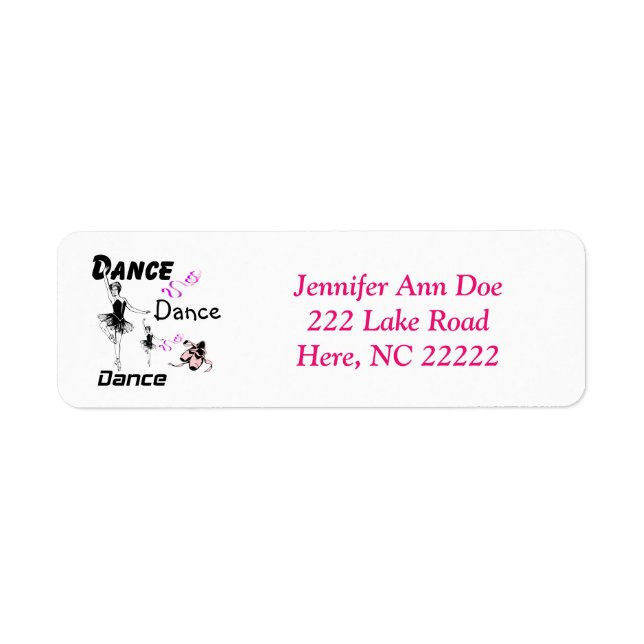 Dance Dance Dance Ballet Return Address Labels (Front)