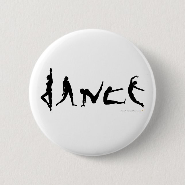 Dance Dancing Silhouette Design 2 Inch Round Button (Front)