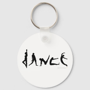Dance Dancing Silhouette Design Keychain