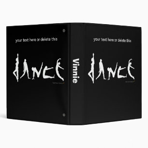 Dance Dancing Silhouettes in Dance Positions Black Binder