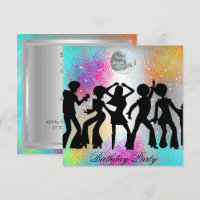 Dance Disco Birthday Party psychodelic invitation