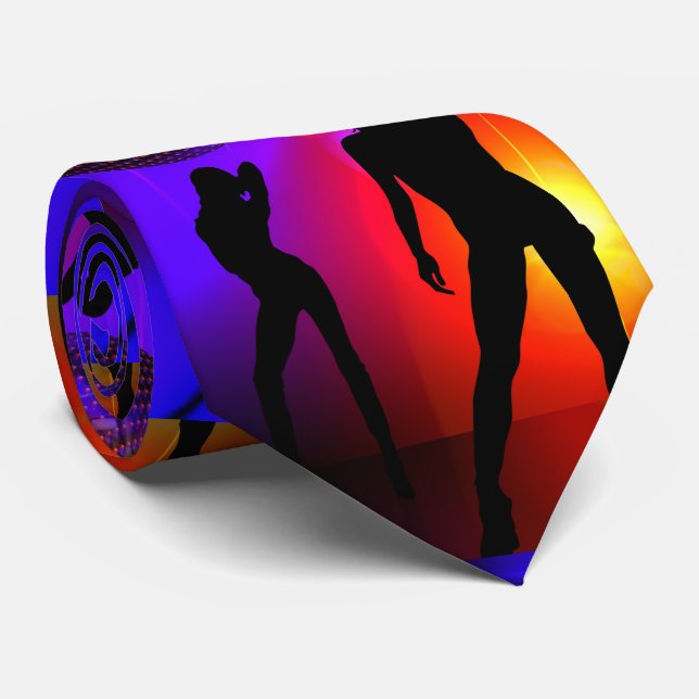 Dance Disco Party Girls Glow In The Dark Tie (Rolled)