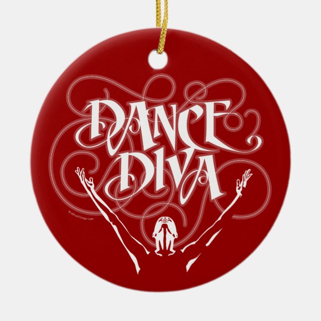 Dance Diva Ceramic Ornament (Front)