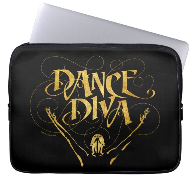 Dance Diva (gold) Laptop Sleeve (Front)