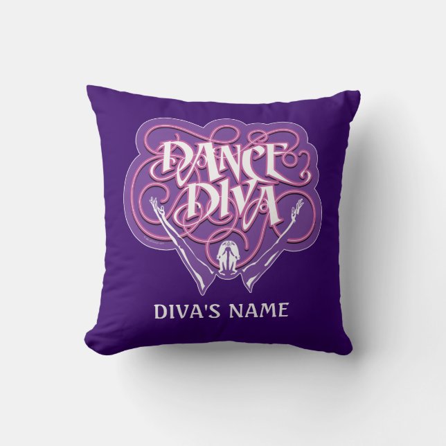 Dance Diva Throw Pillow (Front)