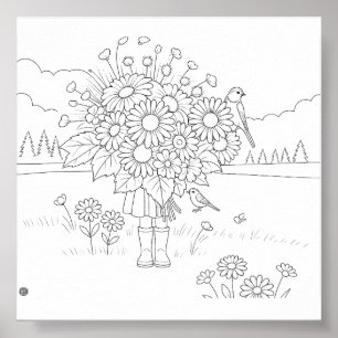 Dance. Dream. Wander. Bloom. Colouring Poster