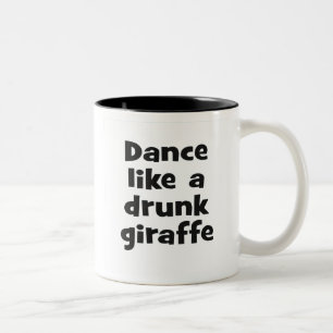 Dance drunk giraffe bf Two-Tone coffee mug