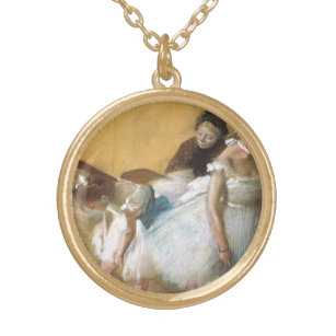Dance Examination by Edgar Degas, Vintage Ballet Gold Plated Necklace