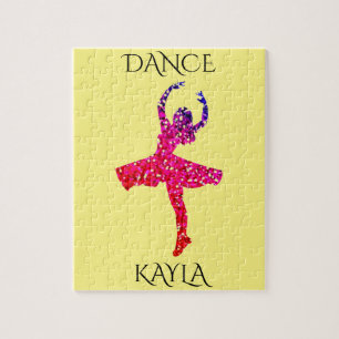 DANCE filles puzzle avec nom personnalisé.