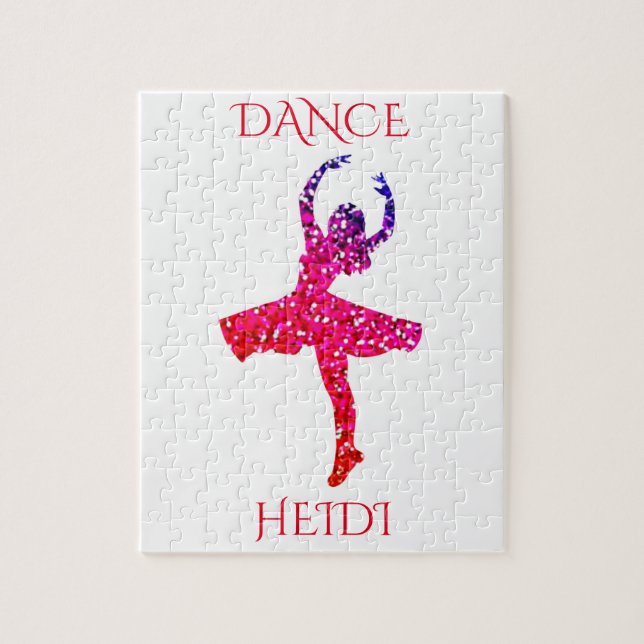 DANCE filles puzzle avec nom personnalisé. (Vertical)