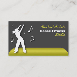 Dance Fitness Cartes de visite jaunes