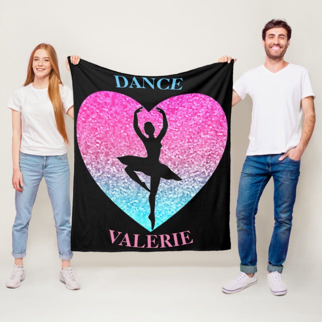 Dance Fleece Blanket w/ Personalized Name (In Situ)