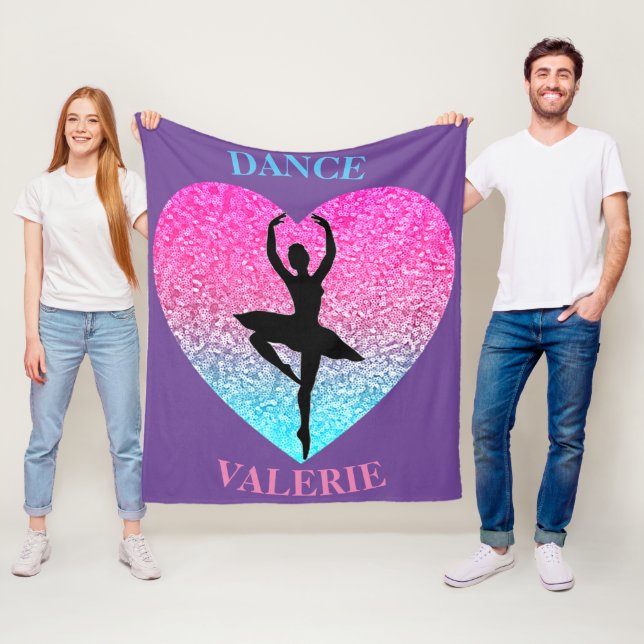 Dance Fleece Blanket w/ Personalized Name (In Situ)