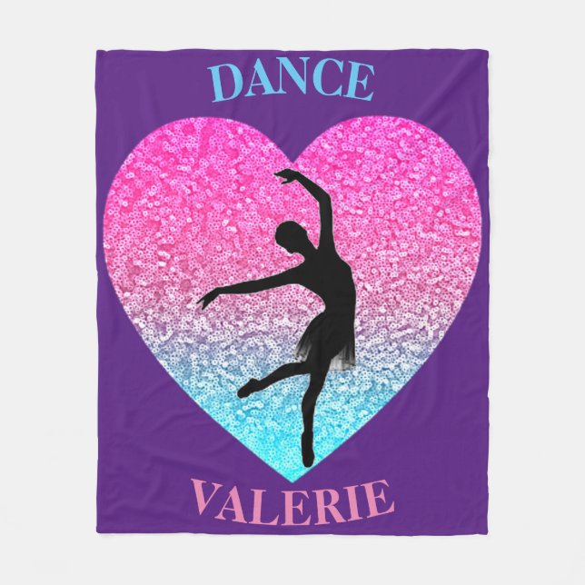 Dance Fleece Blanket w/ Personalized Name (Front)