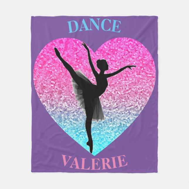 Dance Fleece Blanket w/ Personalized Name (Front)
