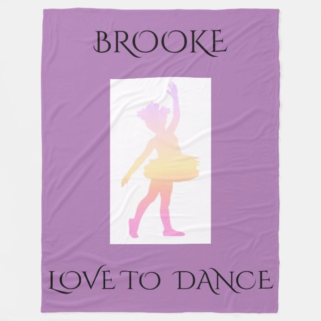 DANCE FLEECE BLANKET WITH CUSTOM NAME. (Front)
