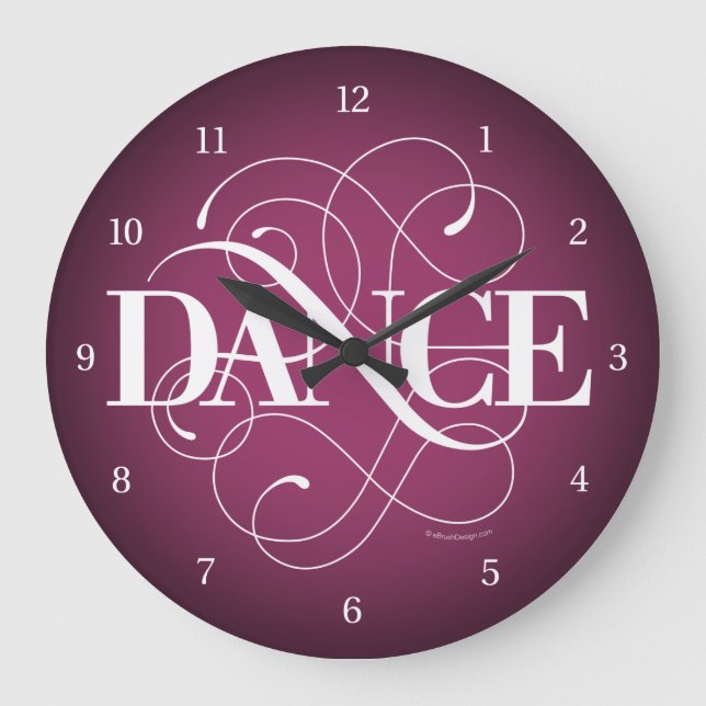 Dance Flourish Large Clock (Front)