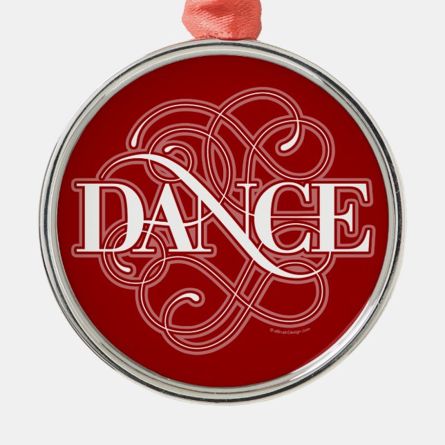 Dance Flourish Metal Ornament (Front)