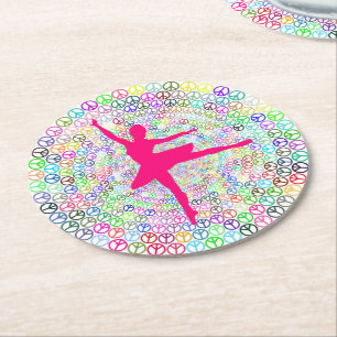 Dance for Peace   Round Paper Coaster