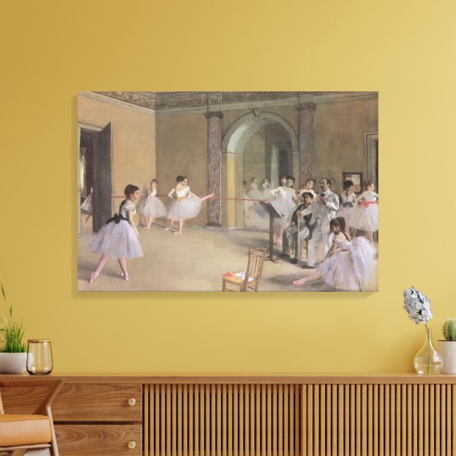 Dance Foyer at the Opera by Edgar Degas Canvas Print (Insitu(LivingRoom))