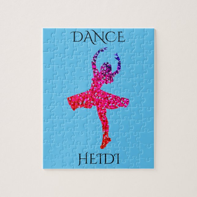 DANCE girls puzzle with personalized name. (Vertical)