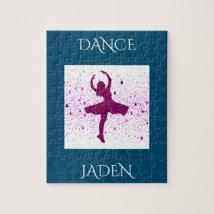 DANCE girls puzzle with personalized name.