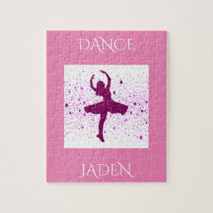 DANCE girls puzzle with personalized name.