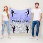 Dance Girls Sparkly Ballerina Blanket w/ her name