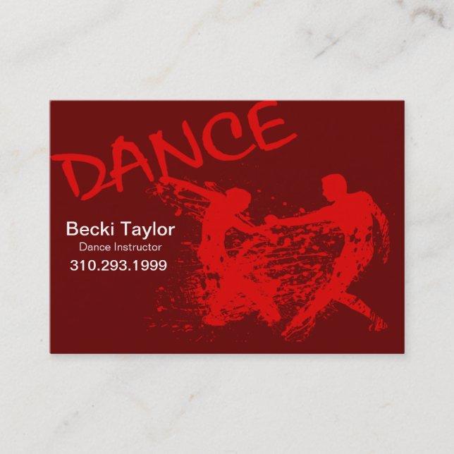Dance Grunge - Choreographer, Dancer, Instructor Business Card (Front)