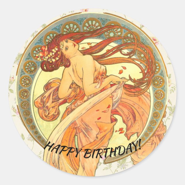 Dance, Happy Birthday  Classic Round Sticker (Front)
