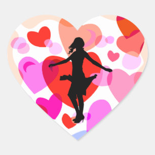 dance heart sticker