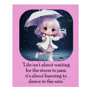Dance in Rain chibi art Poster