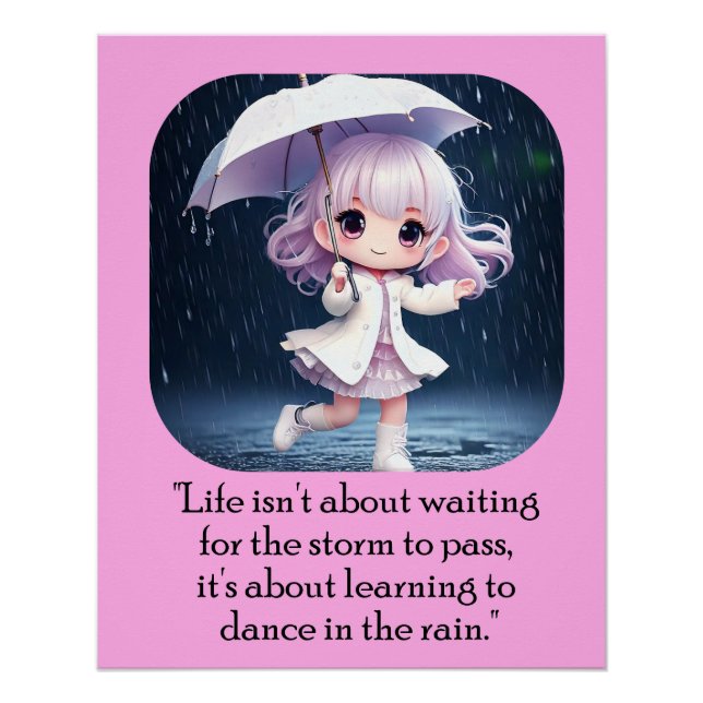 Dance in Rain chibi art Poster (Front)